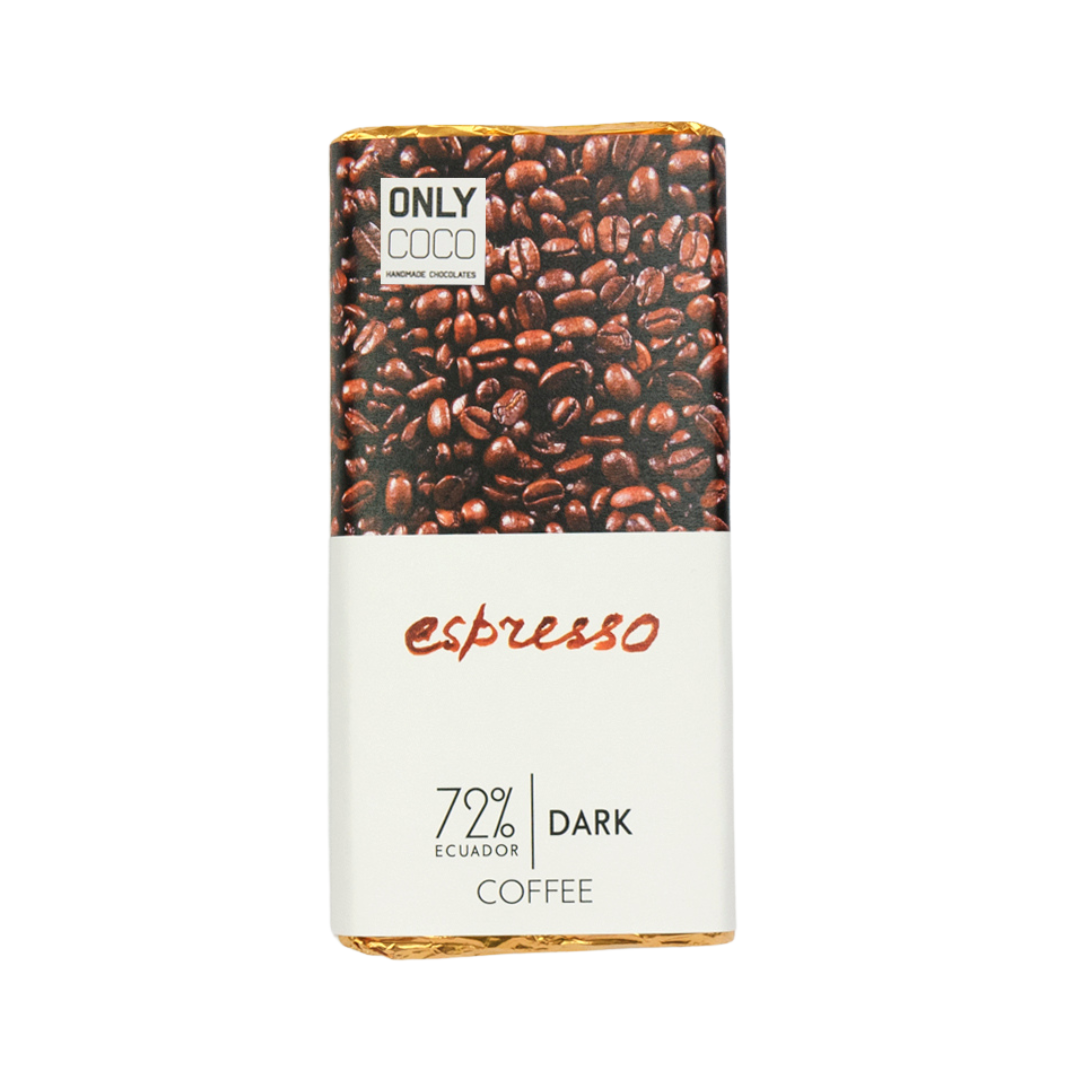 Coffee, 72% Dark Chocolate Bar 10 x 80g – mahalo